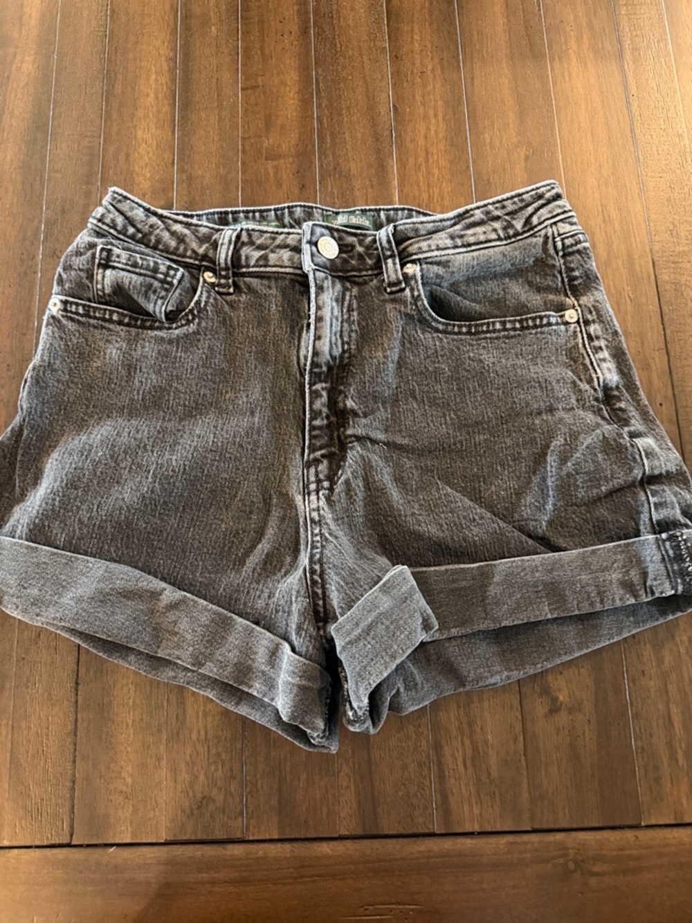 wild fable Washed Gray Roll-Cuff Denim Shorts